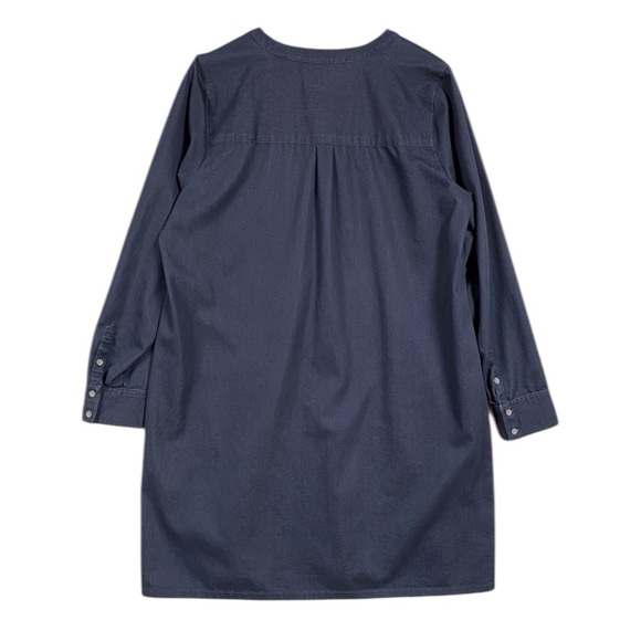 J. Jill Denim Stretch Shirt Dress Long Sleeve Size L Blue - Picture 4 of 8